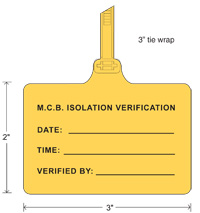 Molded Case Breaker Isolation Verification Tags